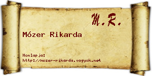 Mózer Rikarda névjegykártya